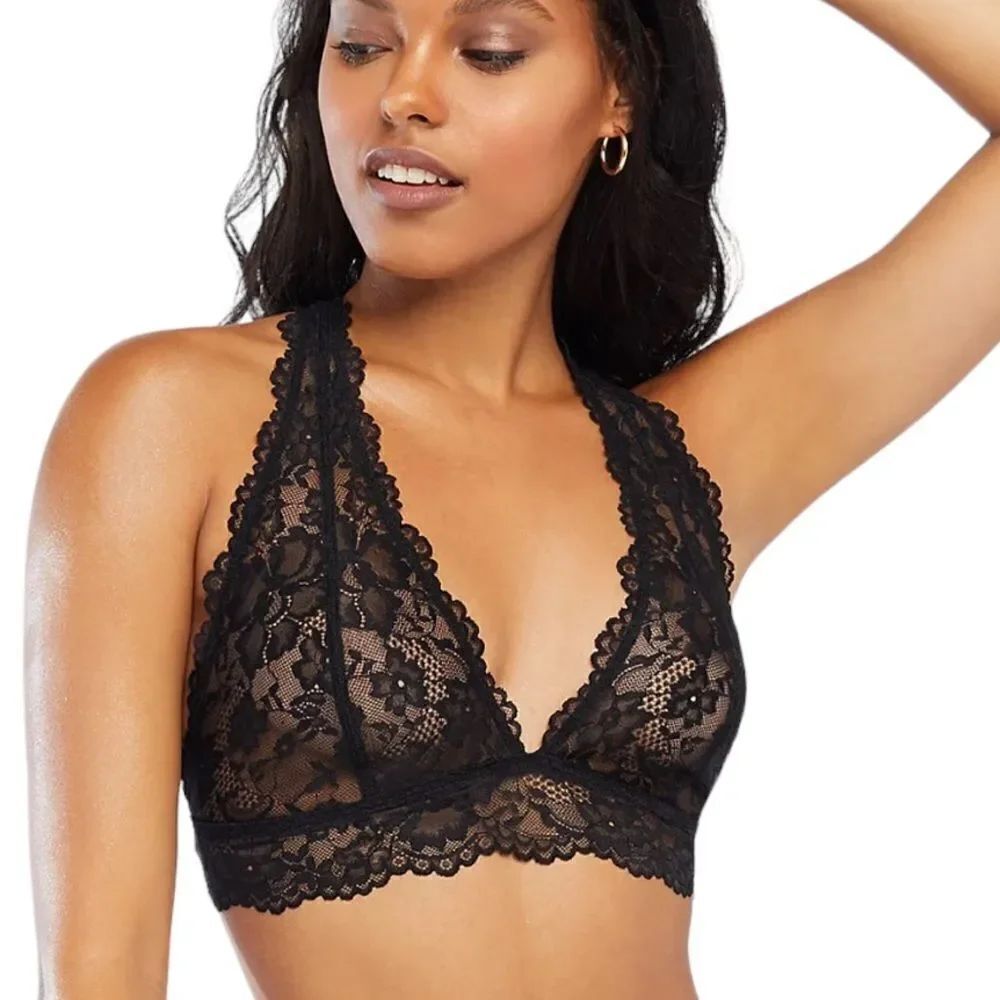 Savage x Fenty floral lace racerback bralette black size small